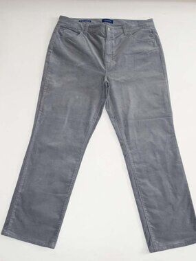 Talbots Women's High Waist Straight Leg Velvet Jeans Size 16 Gray 29" Inseam